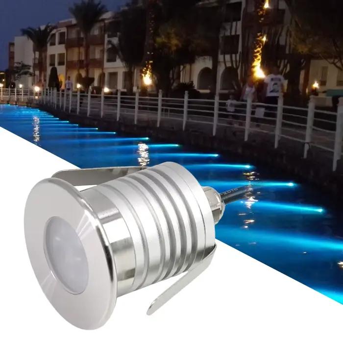 Lampe LED submersible 3W pour piscine, étanche IP68, DC12/24V, pour jardin, étang, encastrable, déco