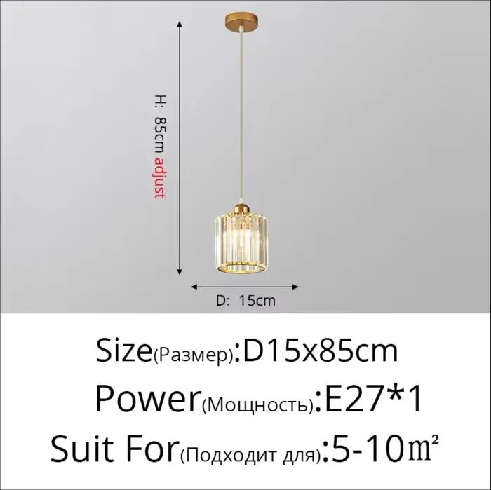 Lampe suspendue moderne d'intérieur K9 Led E27, Lustre en cristal de luxe, plafonnier pour chambre à