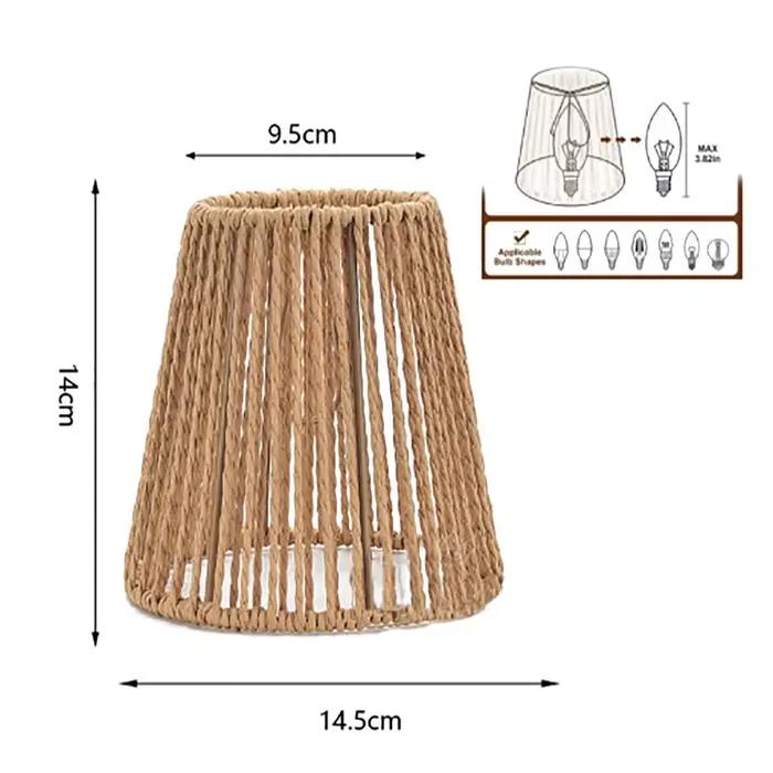 Abat-jour tissé au design vintage, luminaire suspendu inspiré du cannage