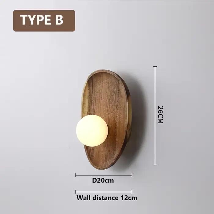 Lampes murales en bois Vintage salon appliques murales en verre porte couloir applique pour chambre