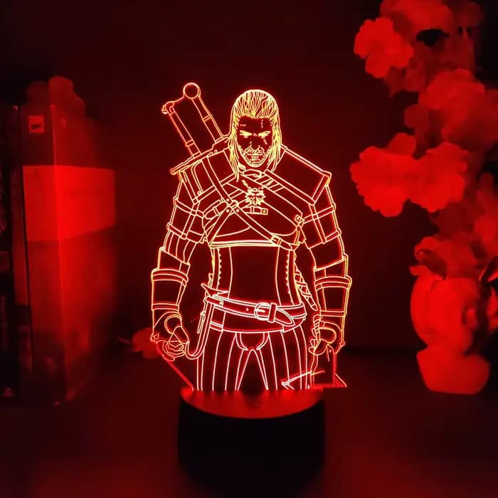 Veilleuse figurine d'action Witcher LED, lampe de jeu cool, décoration PC, éclairage RVB, cochon dos