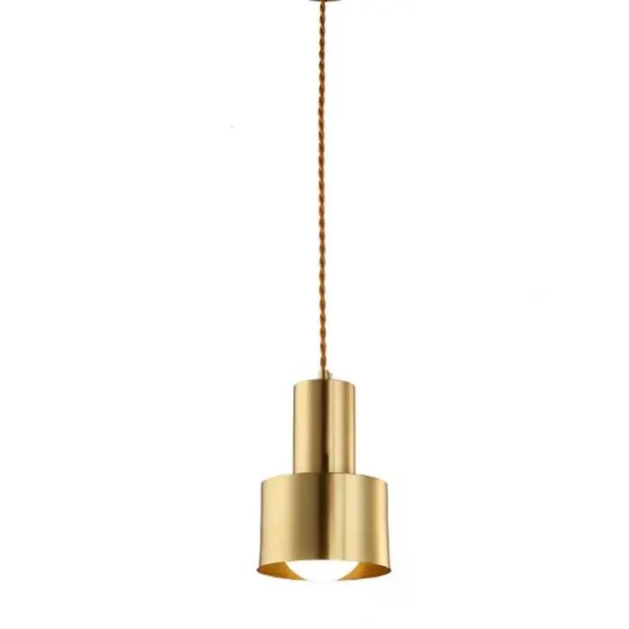 Lampe LED suspendue en laiton avec tête unique en forme de trompette, style nordique, luminaire déco