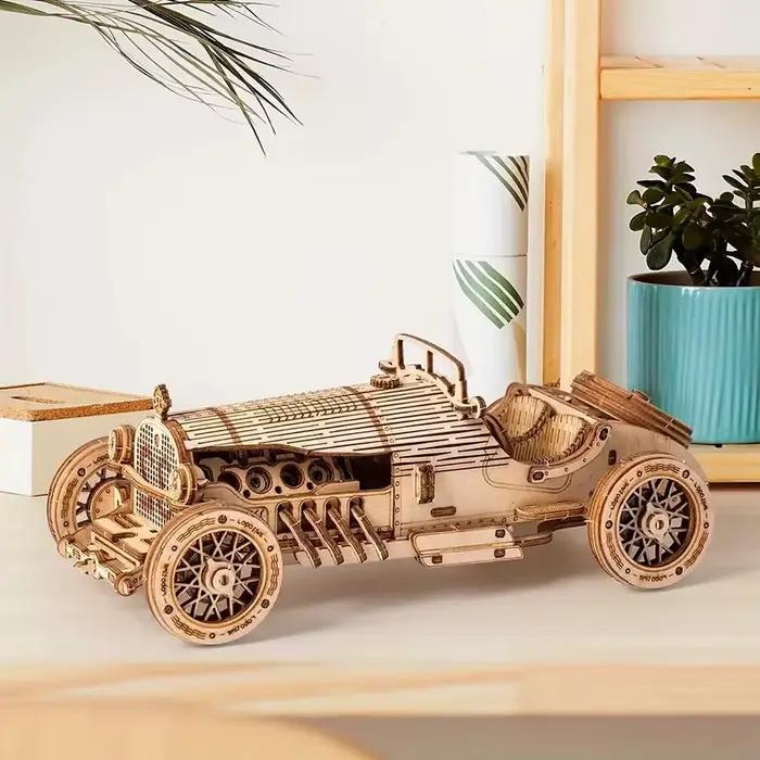 Puzzle en bois de voiture 3D, modèle à l'échelle, Kit de modèle de bricolage, cadeau artisanal, décoration de la maison, Kit de modèle mécanique, jouet de construction, anniversaire/Chri