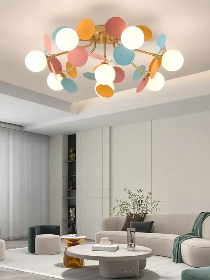 Lustre coloré Suspension Lustre luxe plafond suspendu Suspension pour chambre salle à manger salon cuisine Art Déco avec Verre Dépoli Blanc Froid Bronze Argent Beige Bleu Bronze Brun Champagne Gris Gris Clair Jaune Or Orange Rose