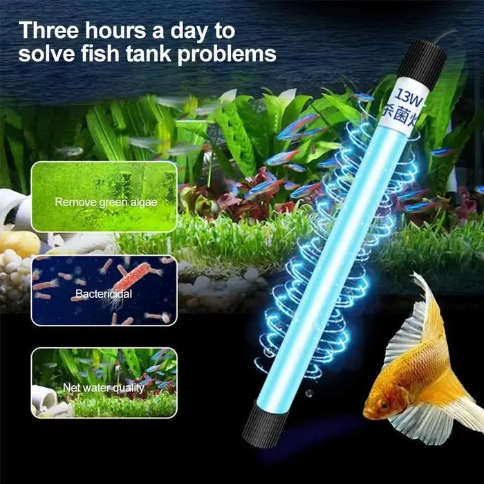 Lumière UV 13W lampe de stérilisation Submersible stérilisateur ultraviolet désinfection de l'eau pour Aquarium aquarium étang AC110-220V