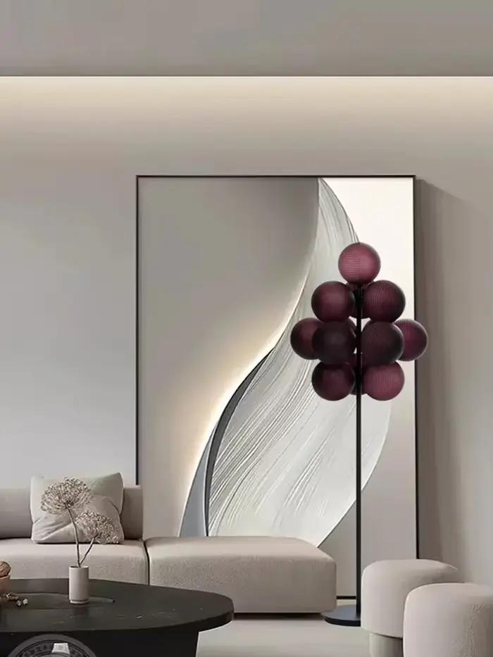 Post-moderne raisin lampe série personnalité décor à la maison élégant LED lustres créatif violet ondulation chambre boule pendentif lumières