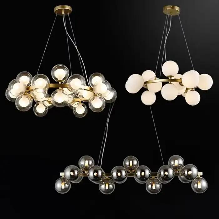 Plafonnier LED suspendu en verre au design moderne