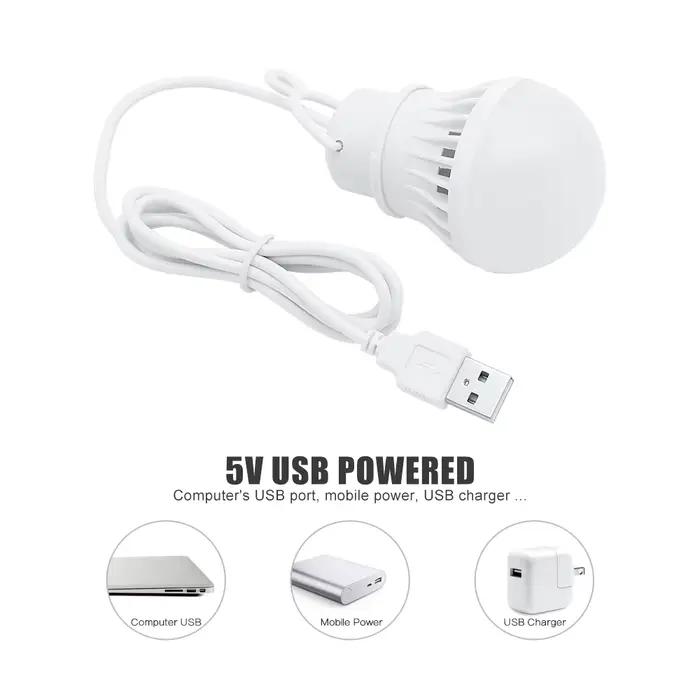 3/5/7W USB lampe ampoule 5V Portable Camping lanterne