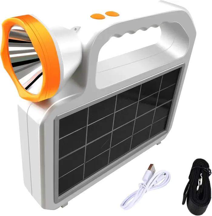Lampe de poche Portable à énergie solaire, lampe de secours, lampe de Camping, torche portative Rechargeable pour les activités de plein air
