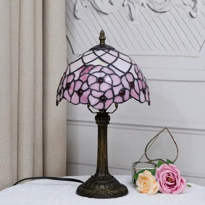 Lampe de table en verre teinté fleurs de cerisier roses pour salon chambre à coucher occasion spéciale cadeau fête des mères anniversaire