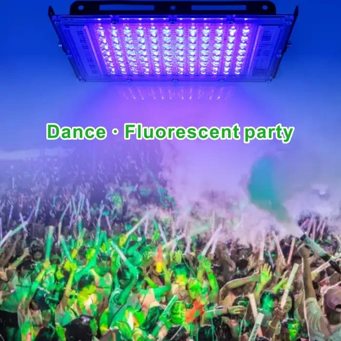 Projecteur Led UV 110V 220V 50W 100W, lumière de fête 395nm 400nm IP65, lampe de scène fluorescente ultraviolette étanche avec prise US/EU
