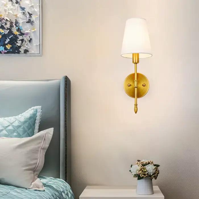 Applique Murale en Tissu Style Industriel Americain Abatjour Retro Pour Chambre a Coucher Luminaire Decoratif Occasions Speciales