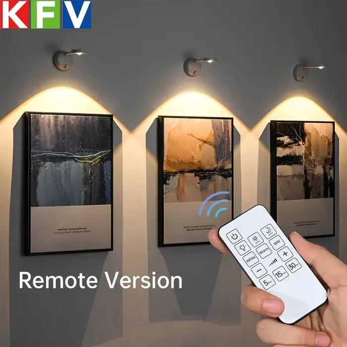 Applique murale LED sans fil rechargeable par USB avec détecteur de mouvement
