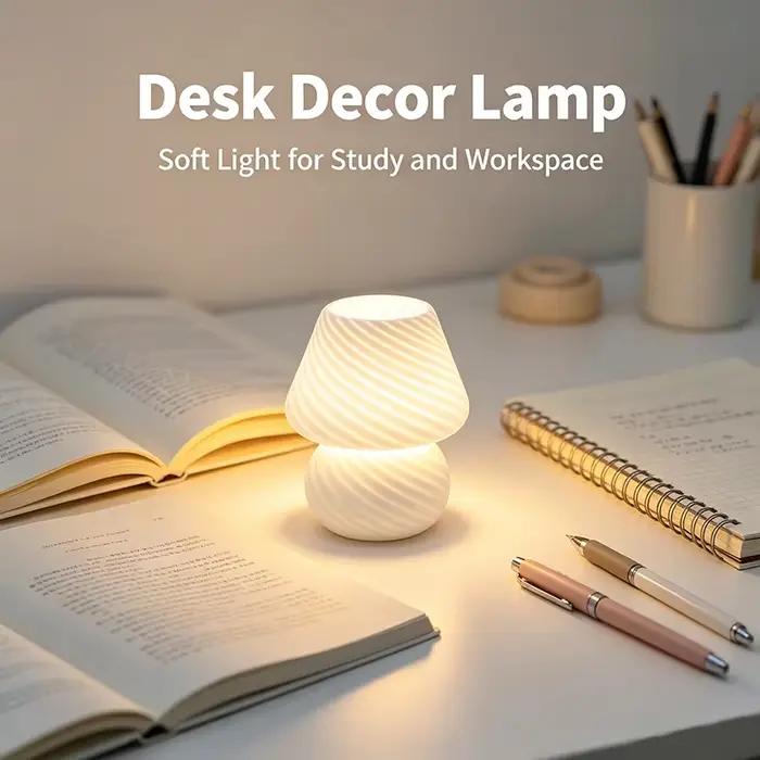 Lampe de table en verre à LED pour chambre à coucher