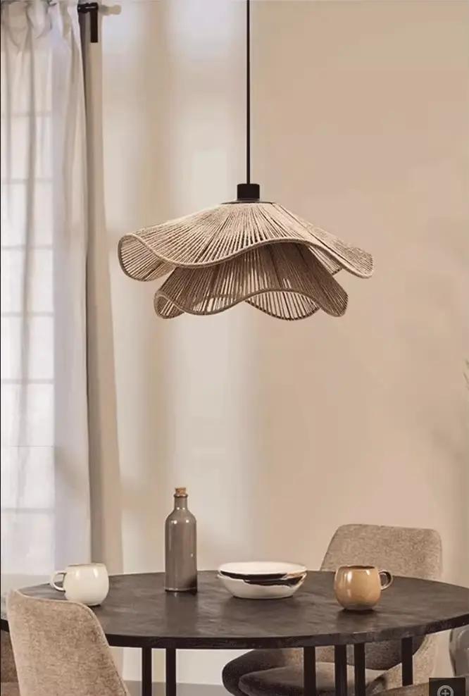 Lampe suspendue moderne LED minimaliste en tissu blanc
