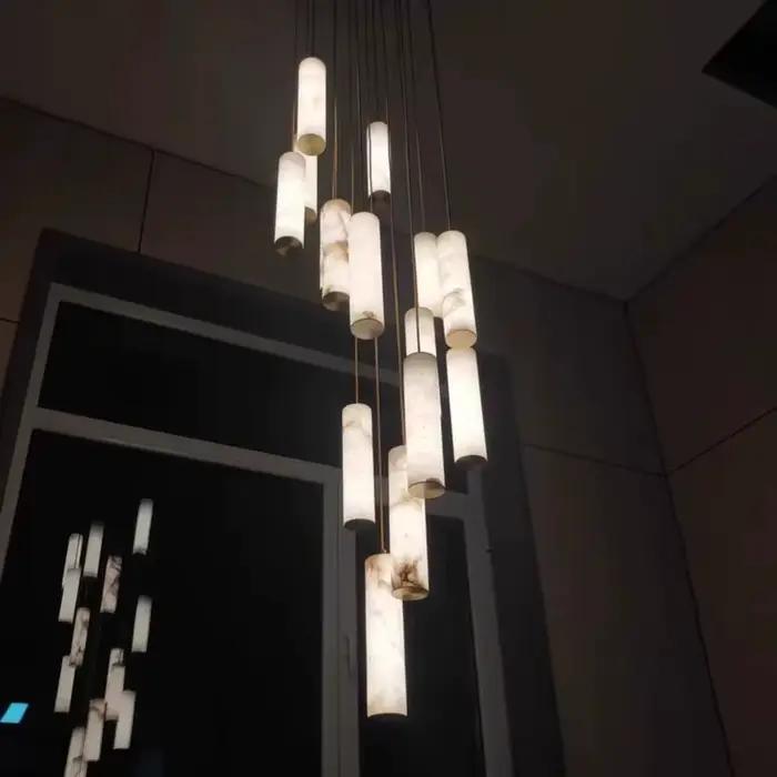 Lustre LED en marbre espagnol de luxe pour villa
