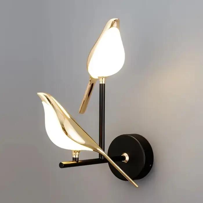 Appliques murales LED nordiques Golden Bird lampe murale créative art déco pour salon chambre à coucher cuisine entrée étude salle de bain occasions spéciales
