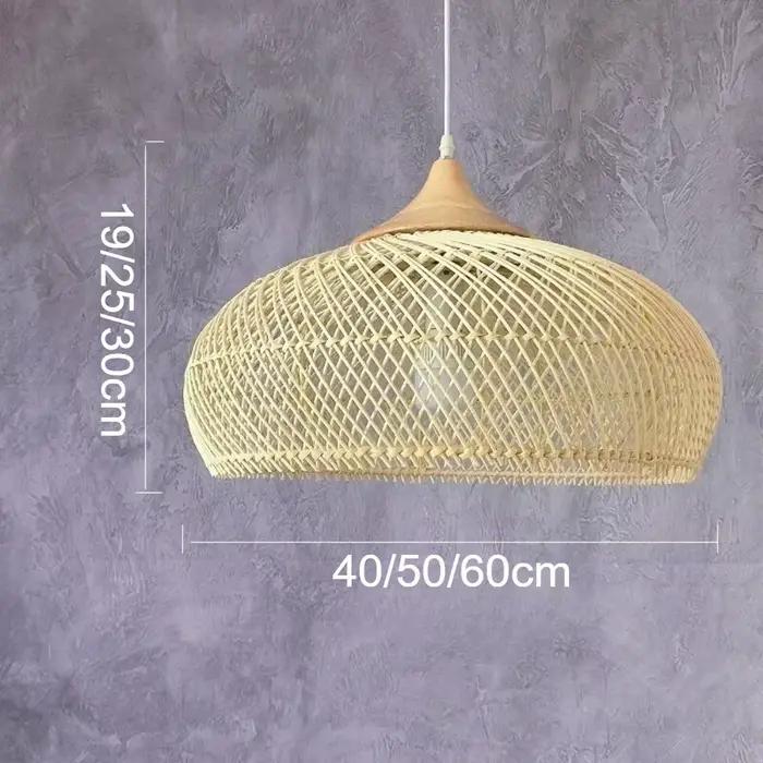 Lampes suspendues en bambou et rotin pour salon cuisine chambre rustiques suspension plafond style chinois ambiance douce