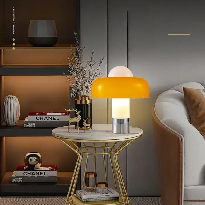 Lampadaire minimaliste italien salon étude chambre chevet verre Orange champignon lumière salle à manger canapé éclairage décoratif