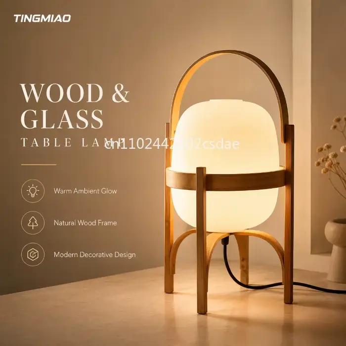 Lampe de sol en bois de style japonais pour salon et bureau