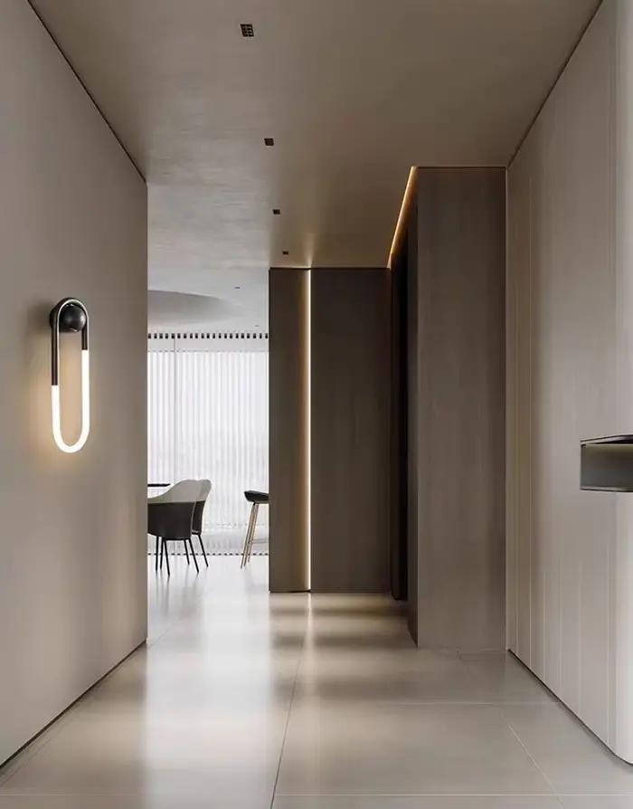 Mur LED moderne lumière minimaliste Ellipse en forme de U applique luminaire pour couloir salon chambre allée escaliers applique chambre décor applique murale intérieure applique murale extérieur déco