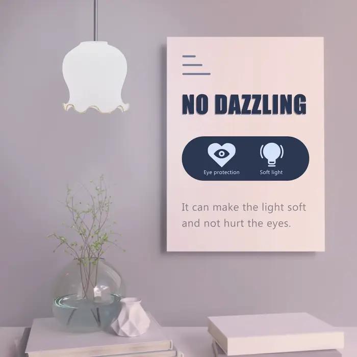 Abat-jour en verre élégant à motif floral, couvercle de lumière givrée, facile à installer, amovible pour lampes suspendues, murales ou de plafond, pour les espaces de vie