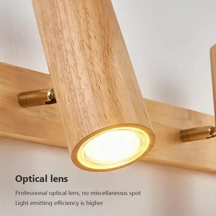 Applique Murale LED Rotative en Bois au Design Nordique Moderne, Luminaire Décoratif d'Nik, Idéal pour Salle d'Étude, Lecture, Hôtel, Éclairage Créatif (Ampoule Gratuite)