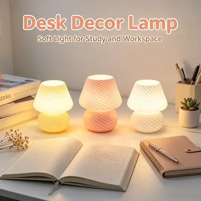 Lampe de table en verre à LED pour chambre à coucher