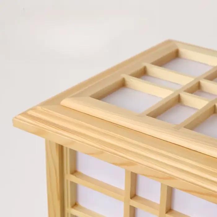 Lampadaire japonais moderne Style Tatami forme carrée lampe à LED en bois