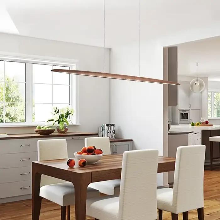 Lampe LED suspendue en bois au design moderne
