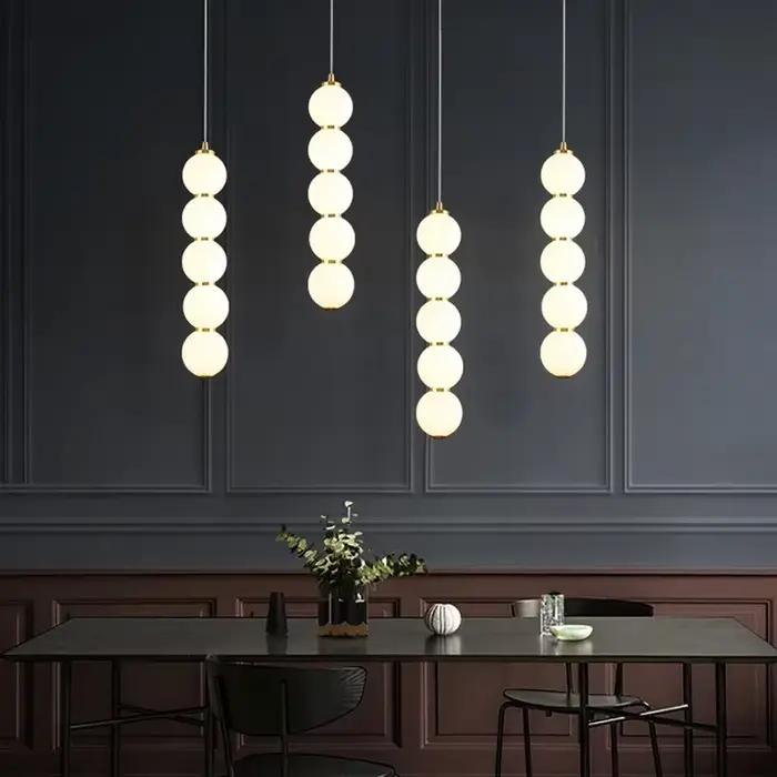 Lustre boule de verre Vertical, lampe suspendue au plafond, lampe suspendue pour salon et chambre à coucher