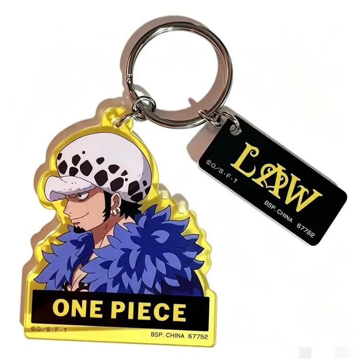 Porte-clés en acrylique One Piece Trafalgar D. Water Law, pendentif de personnage de dessin animé 2D, accessoires d'animation, vente en gros