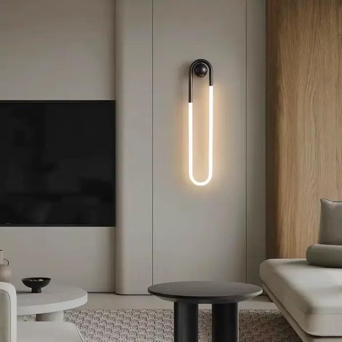 Mur LED moderne lumière minimaliste Ellipse en forme de U applique luminaire pour couloir salon chambre allée escaliers applique chambre décor applique murale intérieure applique murale extérieur déco