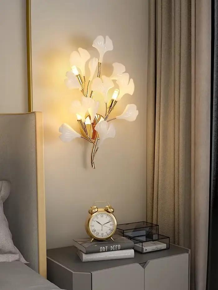Salon de luxe plafonnier Post-moderne design feuille Restaurant chambre plafonniers hôtel Art LED décor luminaire