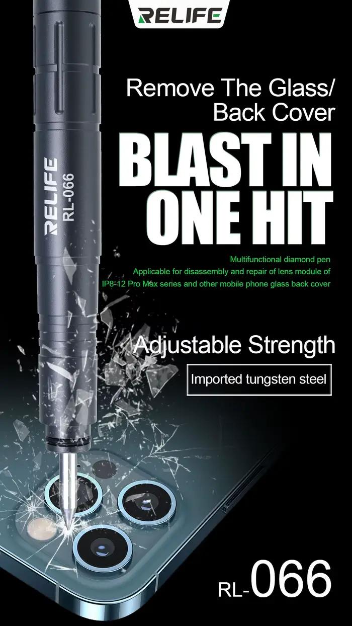 RELIFE RL-066 Stylo de démontage de verre arrière pour iPhone – Outil de réparation et de brassage pour la dépose de la vitre arrière des téléphones mobiles