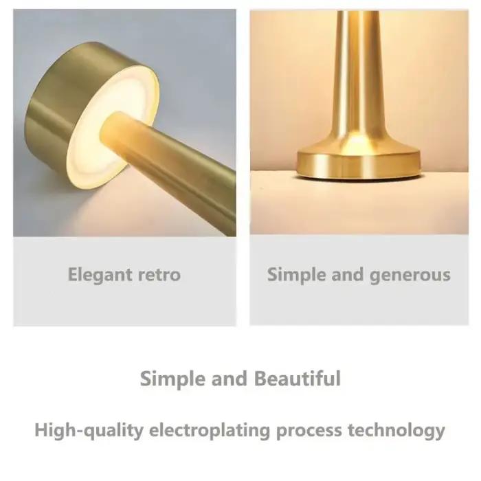 Lampe de Table LED rétro Bar tactile réglable 3 couleurs Rechargeable salle à manger bureau veilleuse