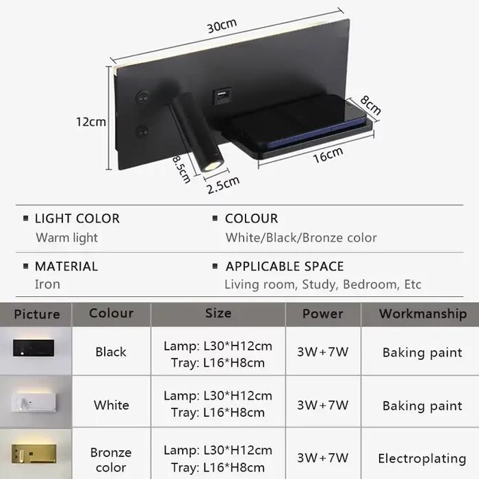 Lampe murale multifonctionnelle avec interrupteur