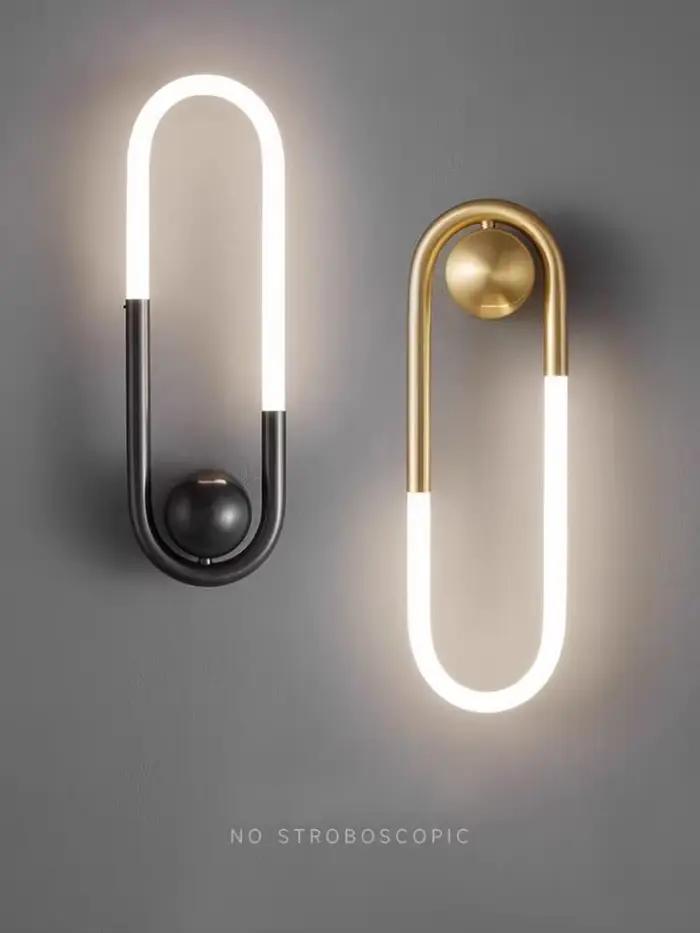 Mur LED moderne lumière minimaliste Ellipse en forme de U applique luminaire pour couloir salon chambre allée escaliers applique chambre décor applique murale intérieure applique murale extérieur déco