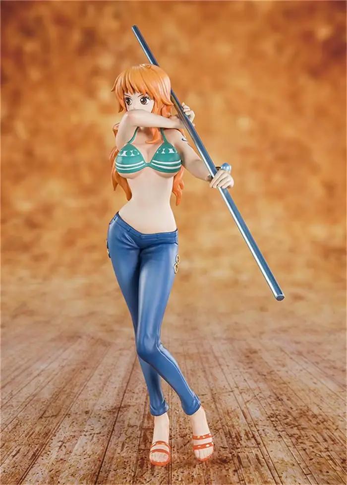 Dessin animé mignon One Piece 20e anniversaire Nami Cartoon Ver. Statue de figurine d'action en PVC, modèle de collection, jouets pour enfants, poupée cadeaux 17CM