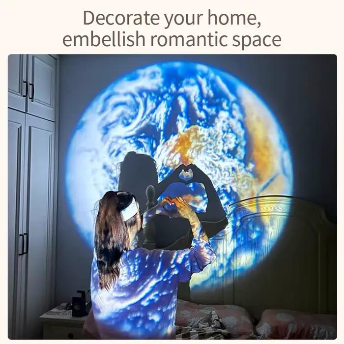 Lampe de projection de lune moderne avec finition polie pour éclairage quotidien à la maison chambre à coucher entrée étude atmosphère paisible et unique