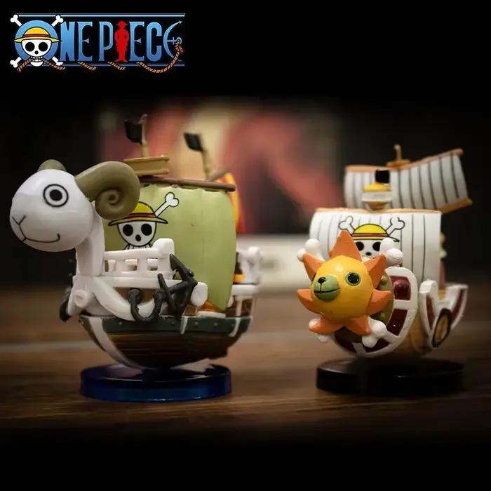 7 cm Anime une pièce bateau Figure Luffy modèle jouet Super mignon Mini bateau THOUSANDSUNNY aller joyeux assemblé modèle figurine d'action
