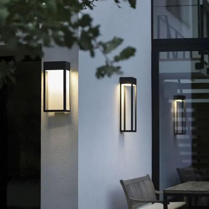 Lampe murale extérieure moderne, étanche, pour terrasse, cour, villa, balcon - Éclairage de porte d'entrée