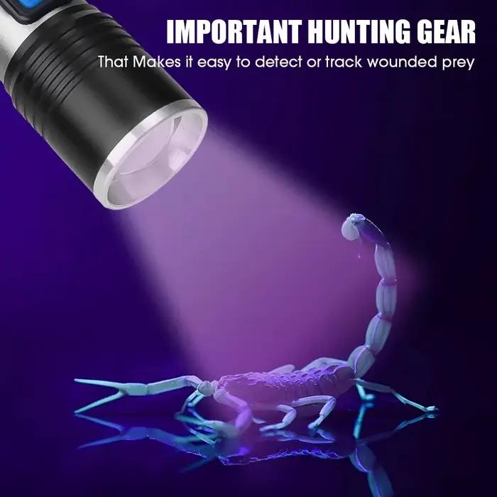 Lampe de poche UV haute puissance miroir noir violet lumière détection torche puissante 395NM type-c USB Rechargeable LED lampe ultraviolette