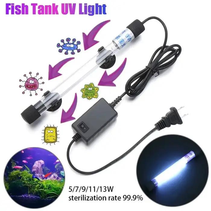 Nouvelle lampe UV submersible étanche 110V/220V pour aquarium et bassin, stérilisateur UV