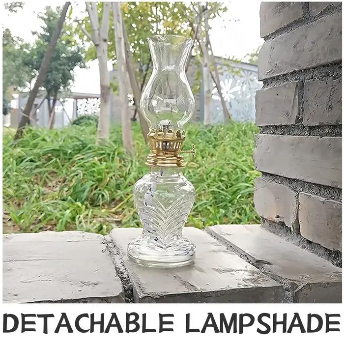Lampe à huile en verre transparent pour usage intérieur