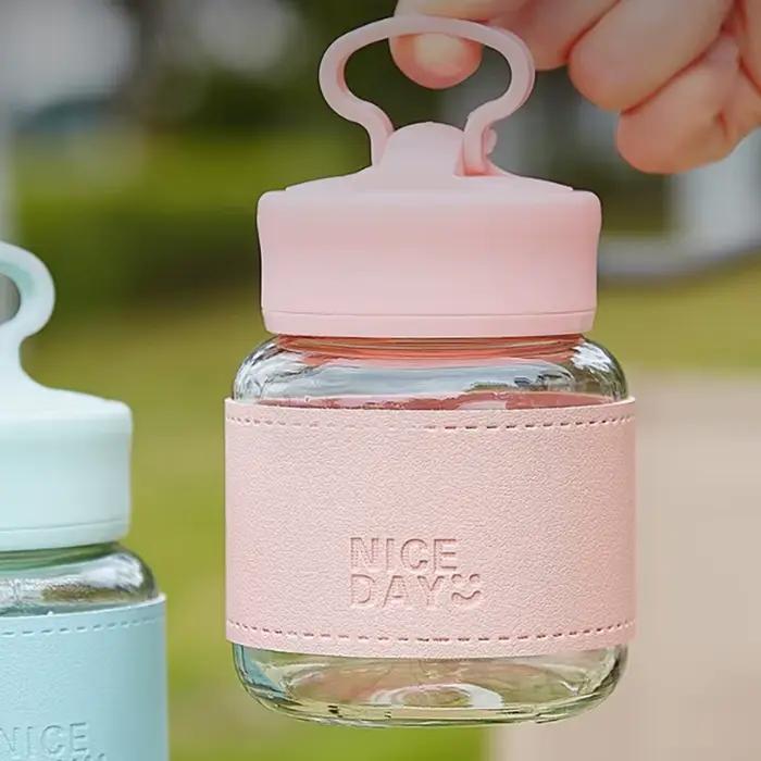 1 pièce Portable petit verre d'eau verre à jus Portable pour aller haut niveau d'apparence tasse potelée mignon vaisselle d'extérieur