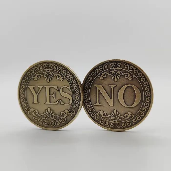 Pièce commémorative en Bronze oui ou pas, 1 pièce, Souvenir, pièces de monnaie sans monnaie, accessoire de jeu, pièces de défi, Collection de décoration artisanale