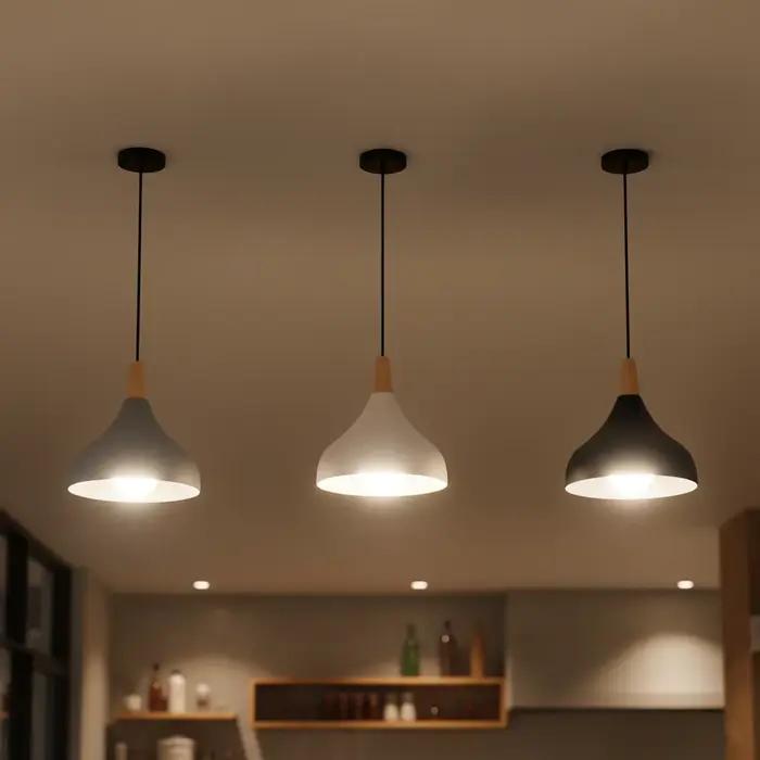 Lampes suspendues modernes nordiques en fer noir vintage