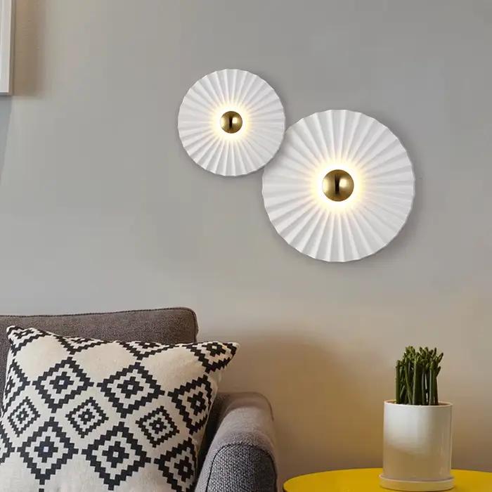 Éclairage d'intérieur Applique murale de luxe blanche en forme de feuille de Lotus