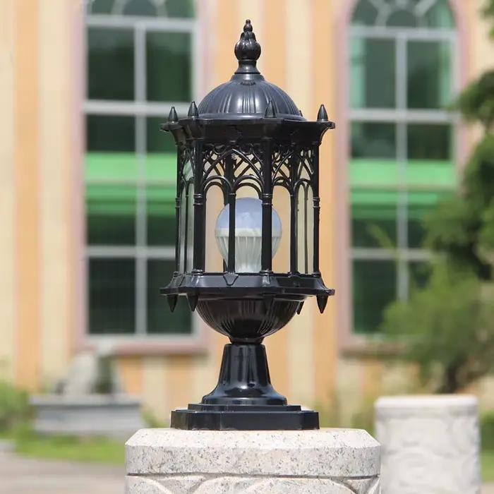 Lampe de pilier extérieure rétro européenne pour éclairer et décorer entrée, porche, allée, cuisine, salon, chambre, salle de bains